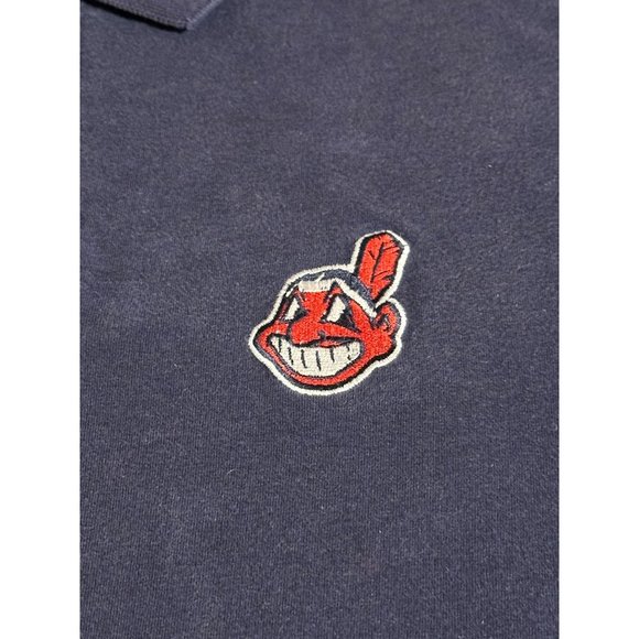 MLB Cleveland Indians Shirt Collar Button Chief Wahoo Tee Sz M Baseball Sports - Picture 7 of 10
